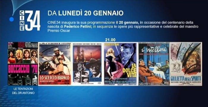 Parte Cine 34 Mediaset nella LNC del digitale terrestre