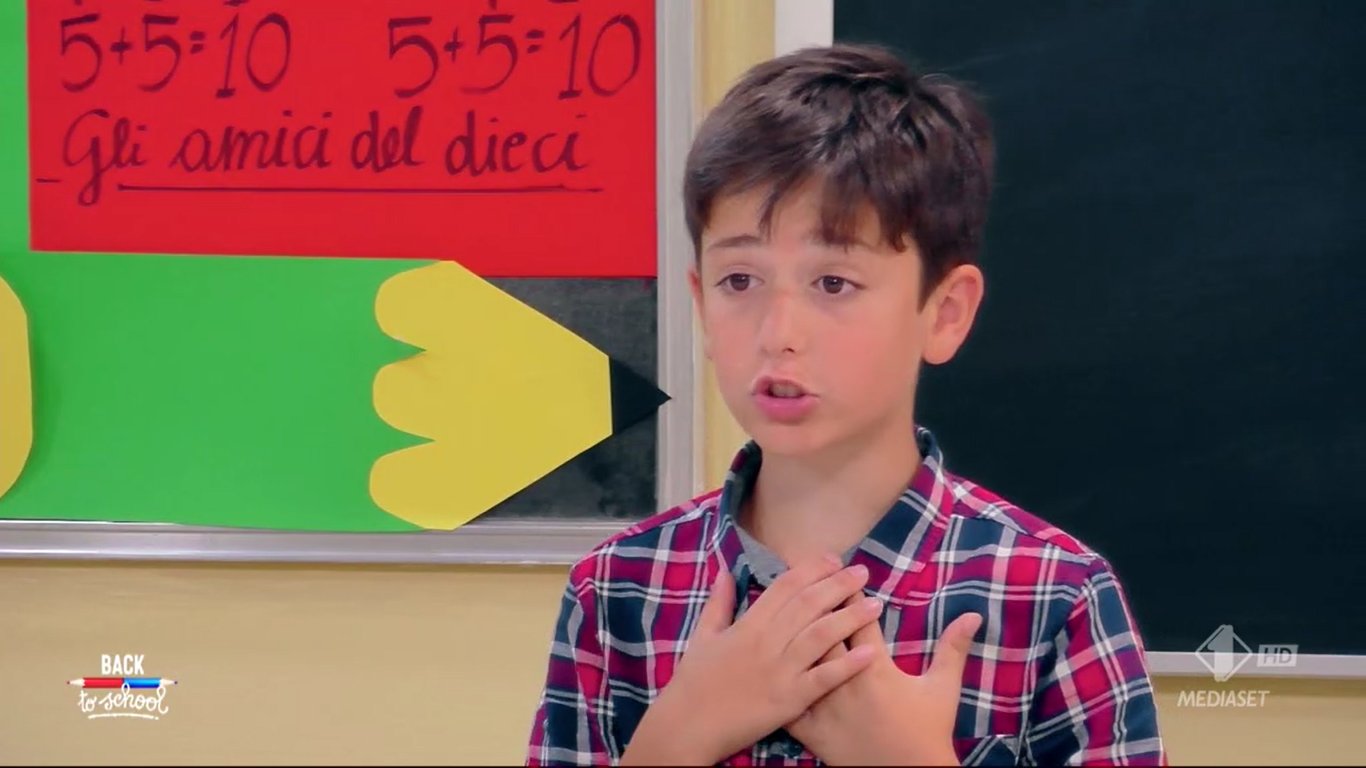 Back to school ultima puntata su Italia1. Continua lo show di Nicola Savino con i vip che tornano a scuola, dopo le ripetizioni dai bambini
