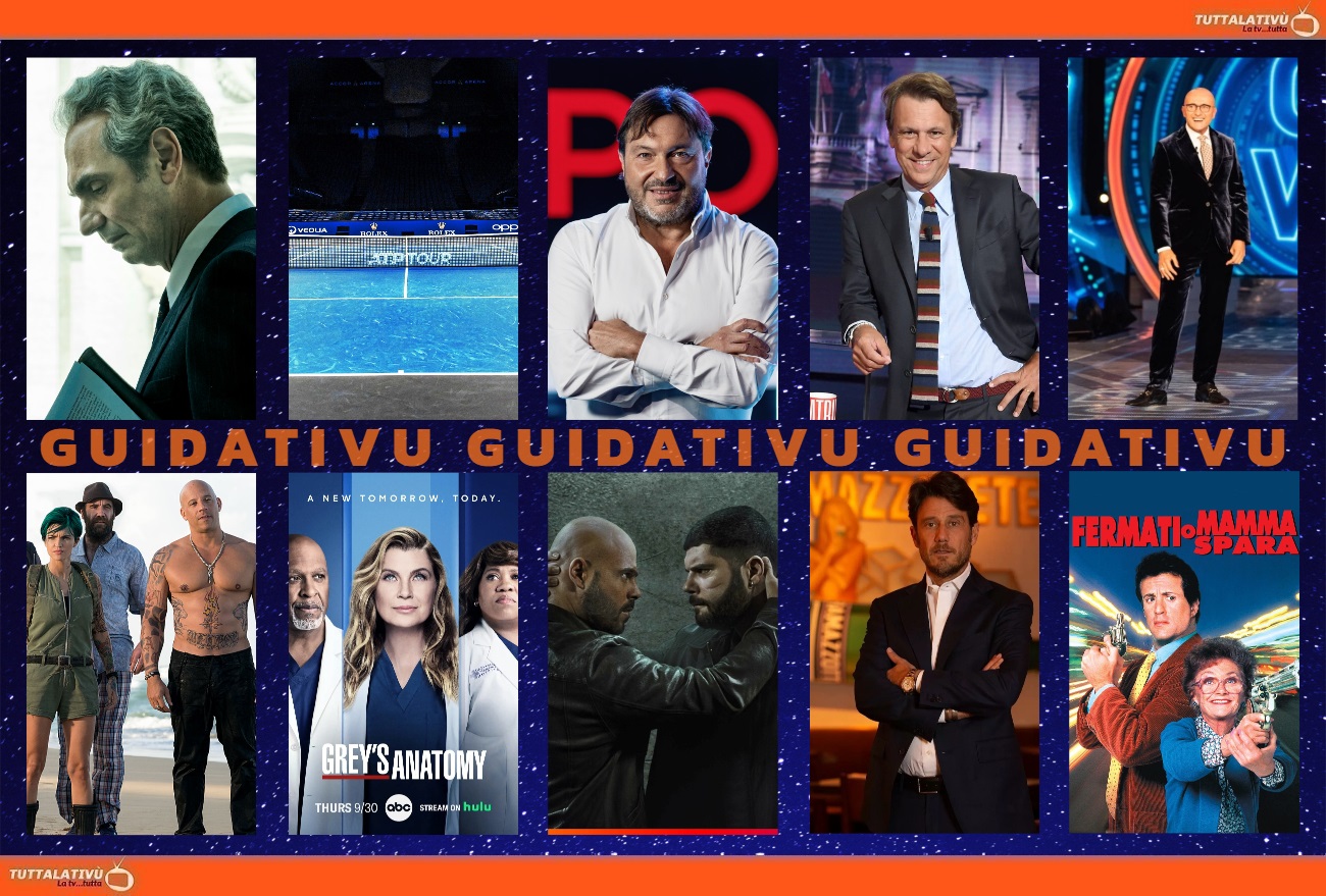 GuidaTV 14 Novembre 2022: GFVip, Esterno notte, Report, Quarta Repubblica, Nitto ATP Finals, Gomorra 5, la commedia Fermati o mamma spara