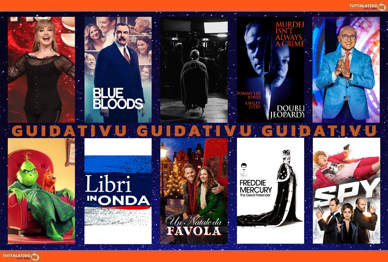 GuidaTV 17 Dicembre 2022: Ballando con le Stelle, GFVip, Blue Bloods, Libri In Onda e i film Colpevole d’innocenza, Un Natale da favola e Spy