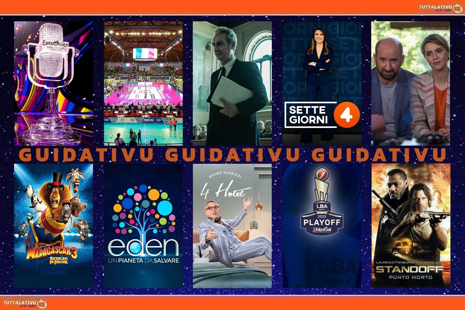GuidaTV 13 Maggio 2023: Finale Eurovision Song Contest 2023, Mamma o papà?, la Serie A1 Femminile di Volley, termina Esterno notte, Standoff