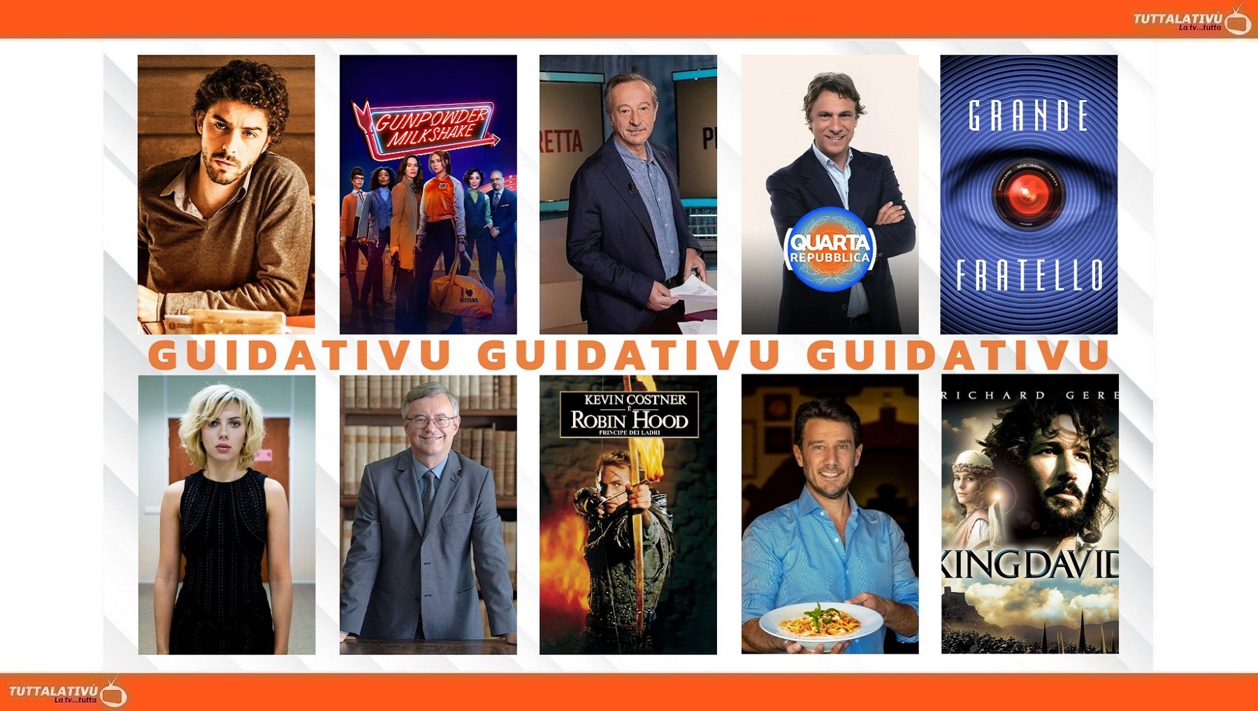 GuidaTV 11 Settembre 2023: Grande Fratello, Montalbano Jr., Presadiretta, Quarta Repubblica, In viaggio con Barbero, Robin Hood, King David